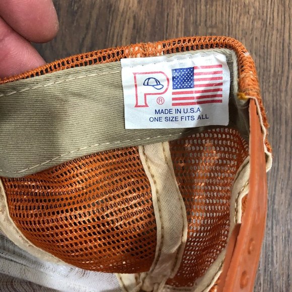 Vintage Dakine Embroidered Made in USA Trucker Hat Orange Snapback OSFM - Picture 7 of 9